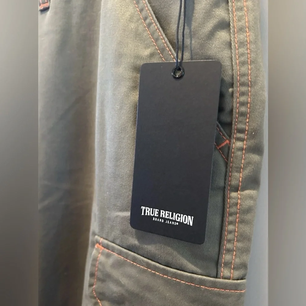 True Religion Men's Kalamata Green Cargo Pants 108335 Size 34 NWT